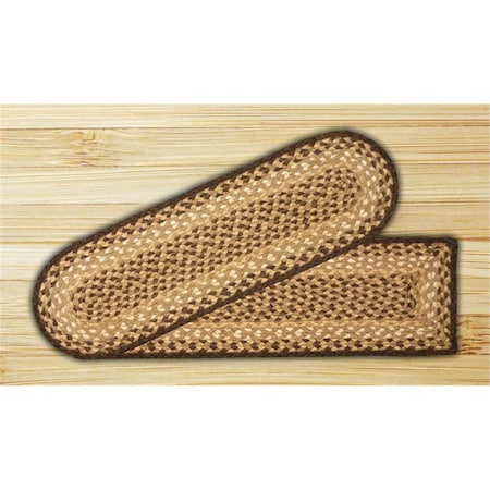Palacedesigns Capitol Importing Chocolate-Natural - 27 in. x 8.25 in. Oval Stair Tread PA51660